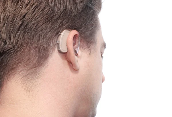 Neslyšící muž profil — Stock fotografie