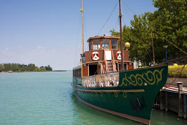 stock image Old ship on lake Balaton.