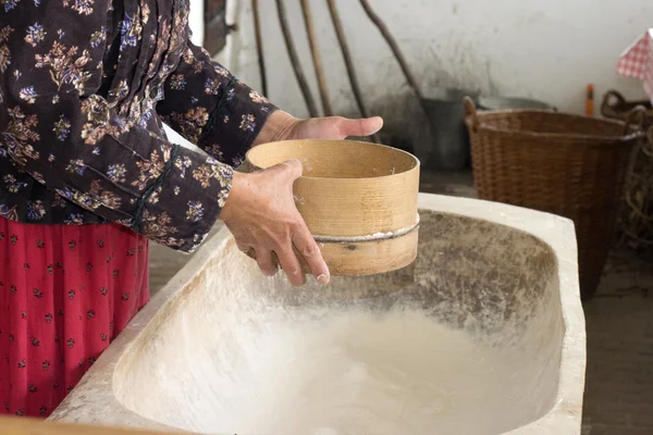 stock image Flour sifting