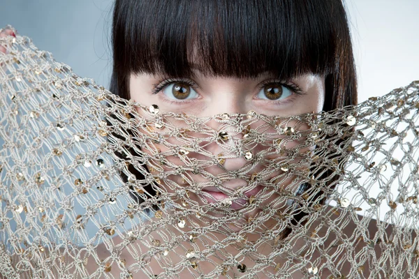 Portrait of a gold mesh — Stock Photo, Image