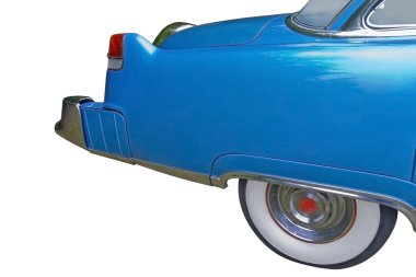 Back of a big blue classic car clipart