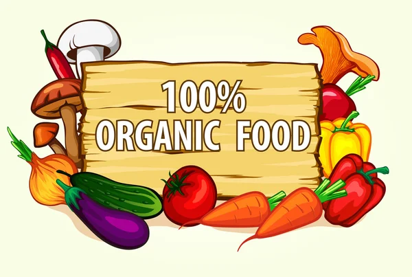 Sağlıklı organik gıda — Stok Vektör