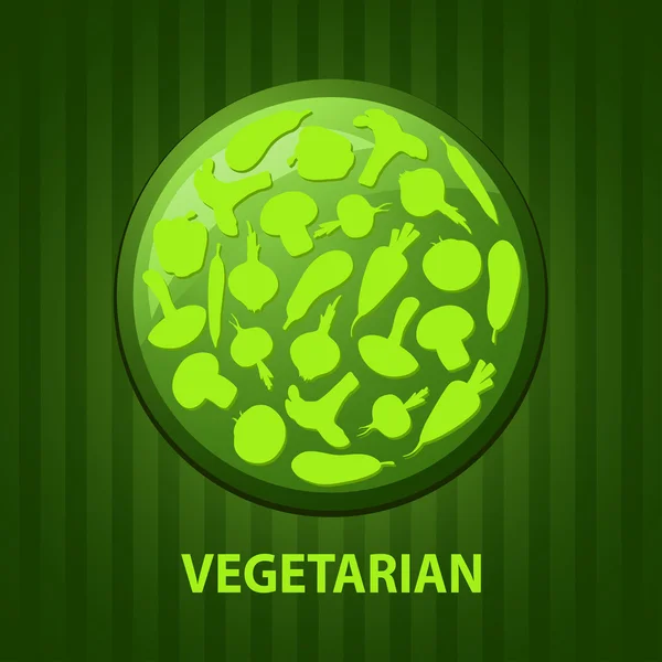 Verduras vectoriales en círculo — Vector de stock