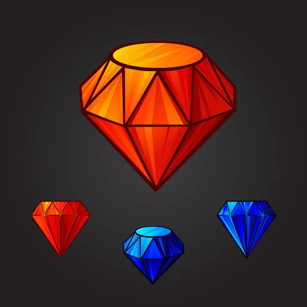 Векторний набір алмазів — стоковий вектор