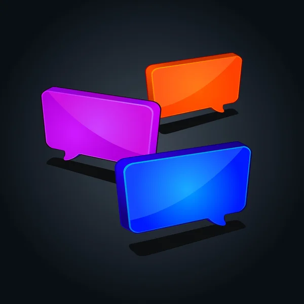 Pictogram in vector kleurrijke spraak vierkante chat — Stockvector