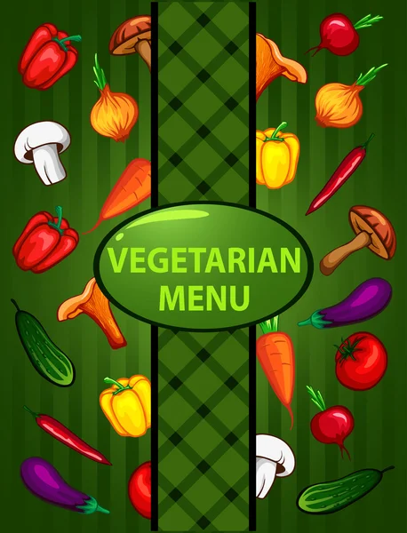 Menú verde vegetariano. alimentos ecológicos — Vector de stock
