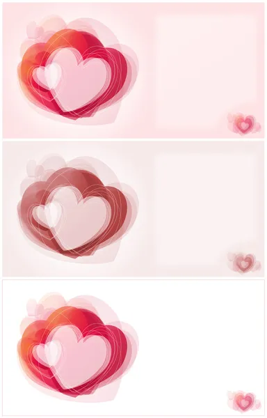Sada tří valentine karty — Stock fotografie