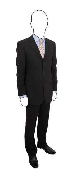 Faceless man in a black suit — Stock Photo, Image