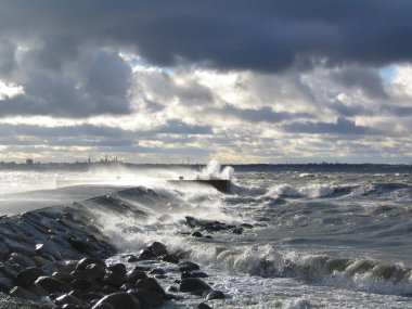Storm at sea clipart