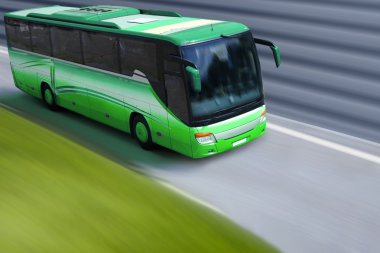 Bus on road clipart
