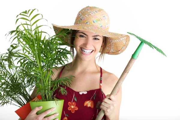 Portrait of gardening girl — Stock Photo, Image