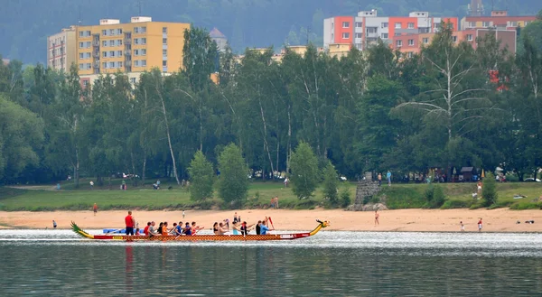 stock image Dragon boat on Jablonec dam