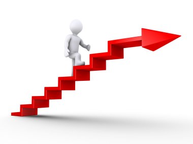 Climbing stairs of success clipart