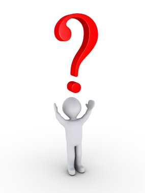 Man asking why with question mark clipart