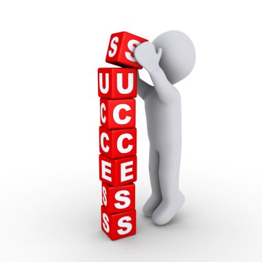 Building the success blocks clipart