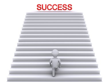 Climbing stairs to success clipart