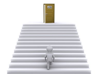Climbing stairs to find job clipart