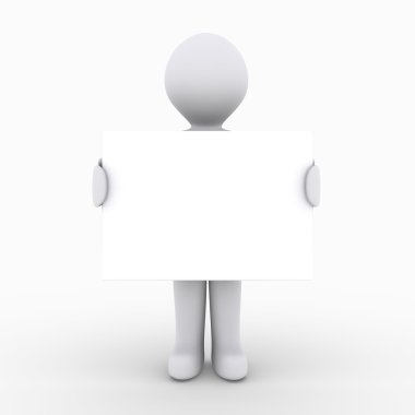 Person holding blank sign clipart