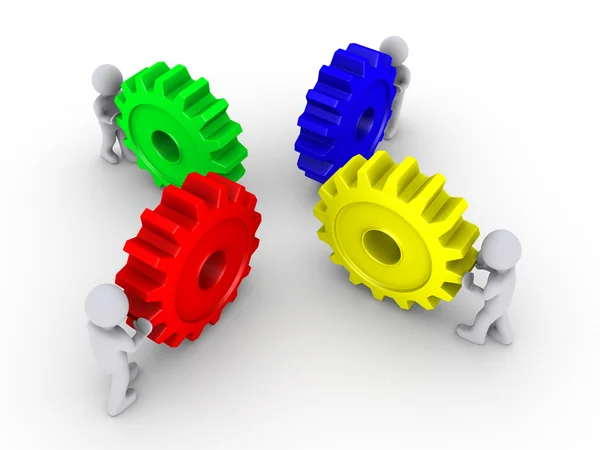 Put the right cogs together — Stock Photo, Image