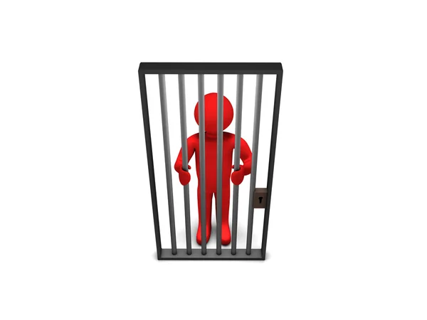 Pessoa 3D como prisioneiro — Fotografia de Stock