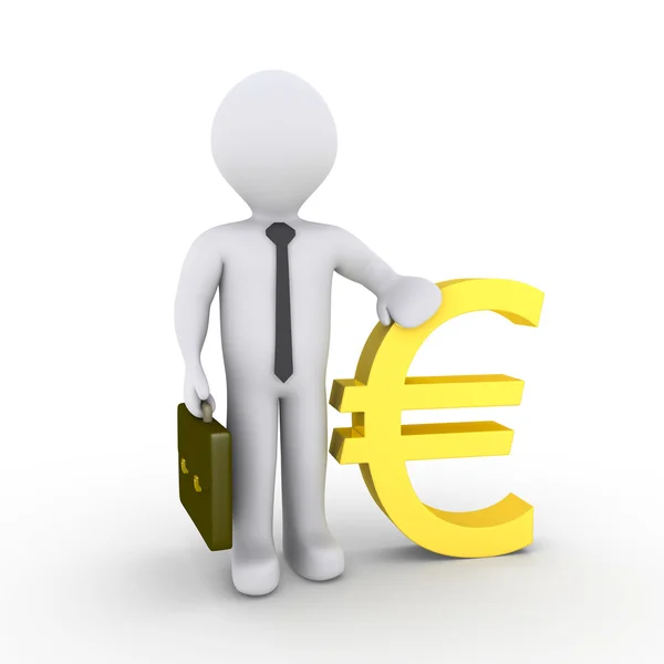 Affärsman med eurotecknet — Stockfoto