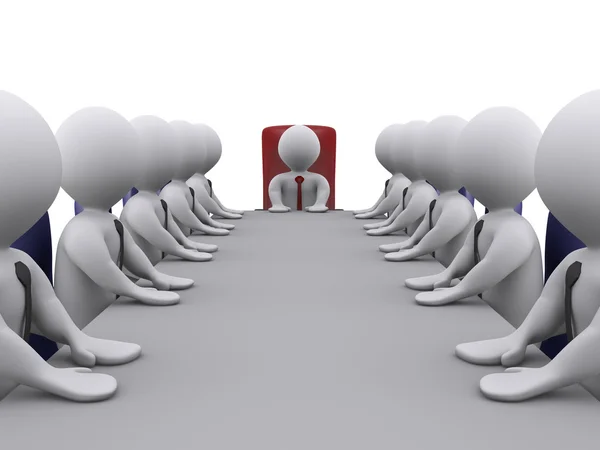 Baas en medewerkers in een vergadering — Stockfoto