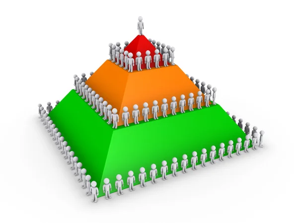 Ledarskap koncept med pyramid och många — Stockfoto