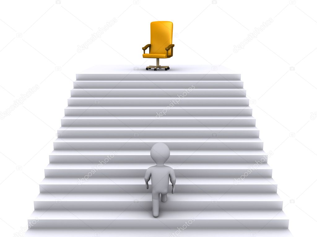 Climbing stairs to earn the business position