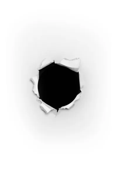 Bullet through paper hole — Stock Photo, Image
