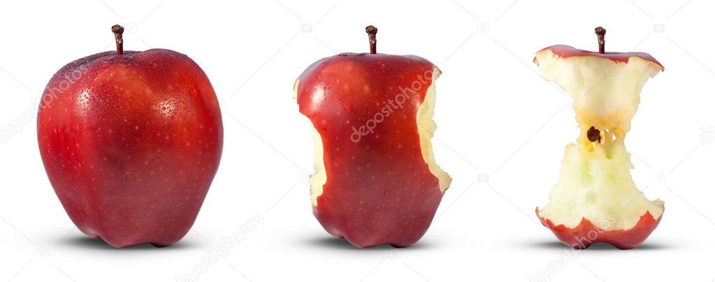 Apple eaten to core