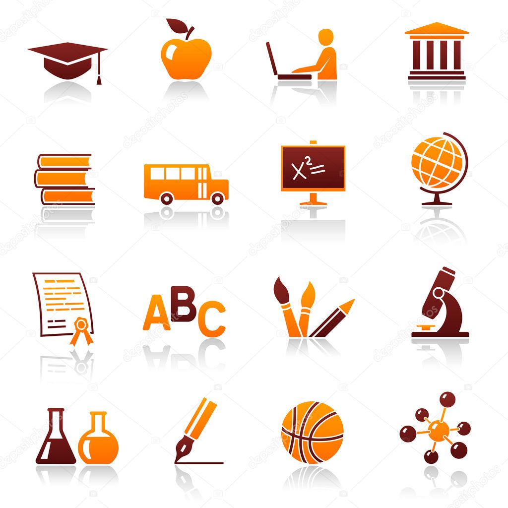 Education and school vector icon set