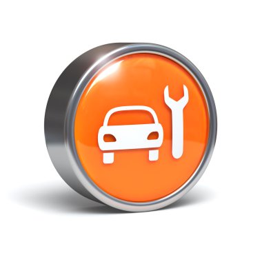 Car service - 3D button clipart