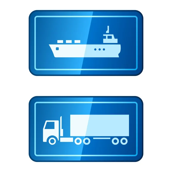 Iconos de vector de transporte de carga — Vector de stock