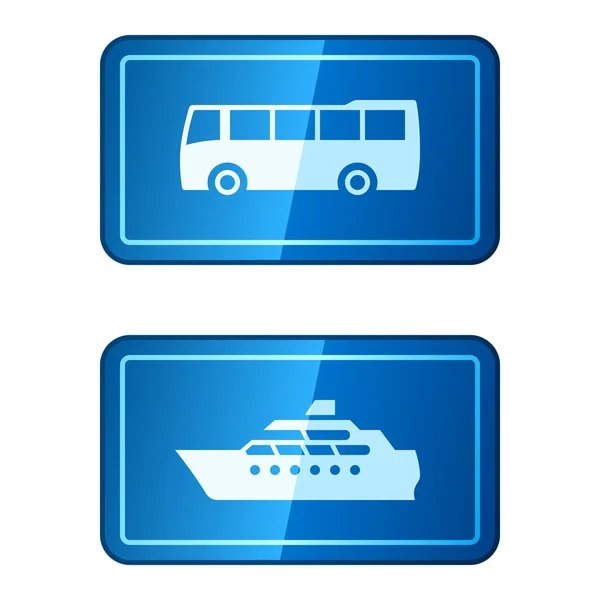 Travel transportation vector icons — Stock Vector