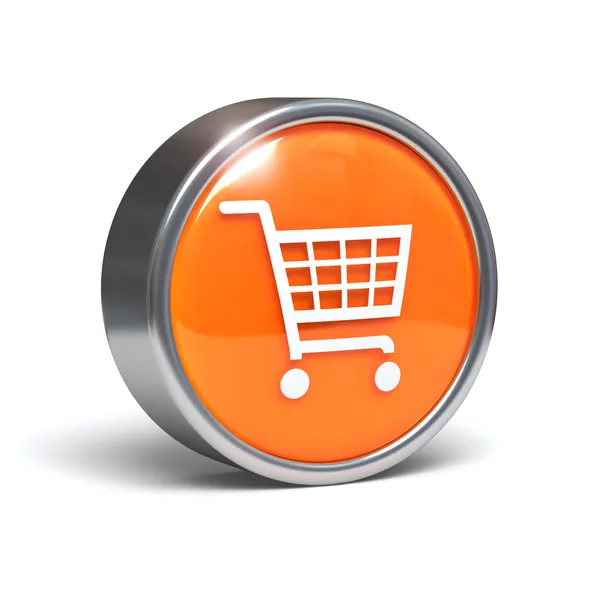 Shopping cart - 3D button — Stock Photo, Image