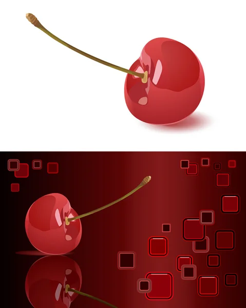 Cherry ikonen och abstrakt bakgrund — Stock vektor