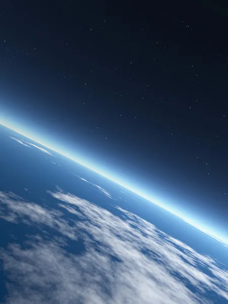 โลกในอวกาศ การแสดงผล 3 มิติ — ภาพถ่ายสต็อก