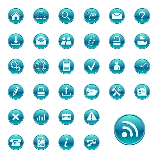 Iconos web, botones. Serie redonda 1 — Vector de stock