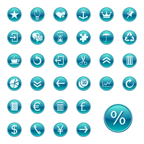 Ícones da Web, botões. Série redonda 2 — Vetor de Stock