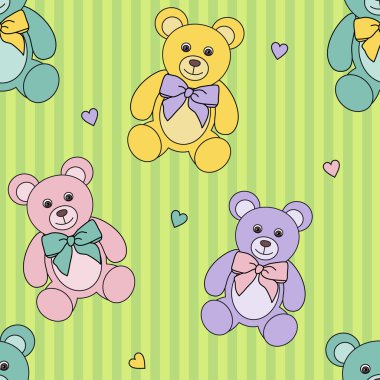 Teddy bears pattern clipart