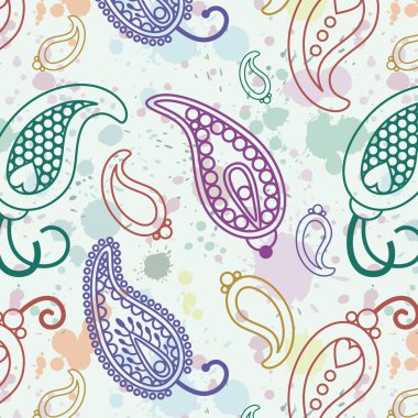 Splash paisley pattern clipart