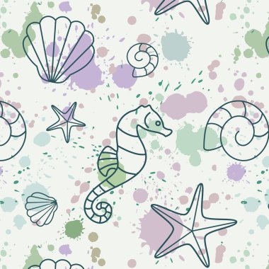 Splash-shell-pattern clipart