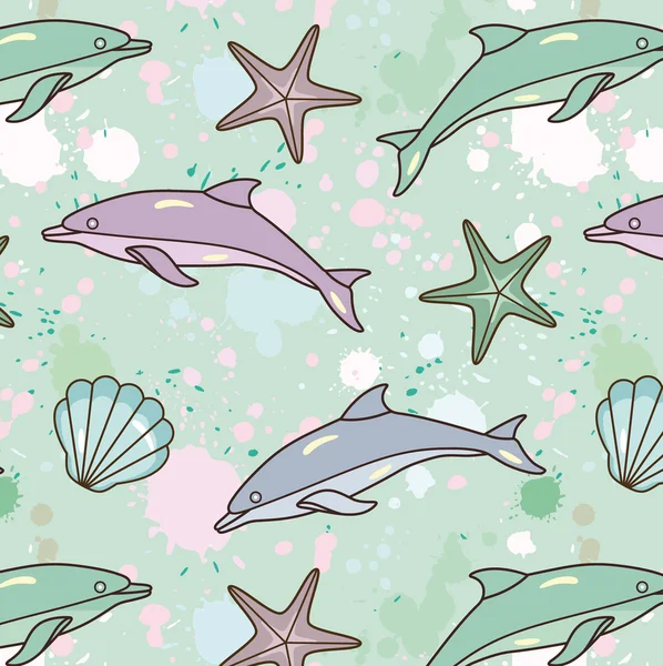 Splash-dolphin-pattern — Stock Photo, Image