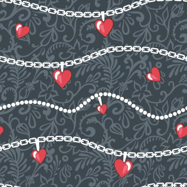 Hearts-and-chains-pattern clipart