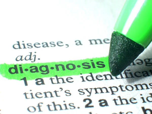 辞書緑色で強調表示されている診断 ロイヤリティフリーのストック写真