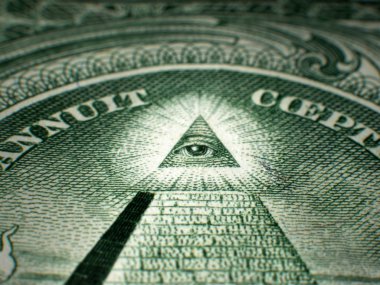 Masonic All Seeing Eye On One Dollar Bill clipart