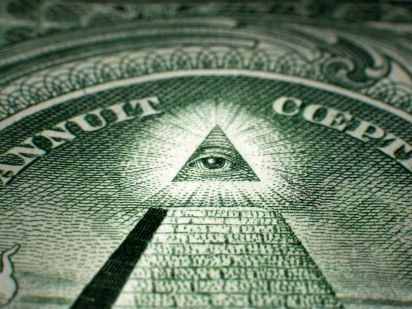 Masonic All Seeing Eye On One Dollar Bill — Stock Photo, Image