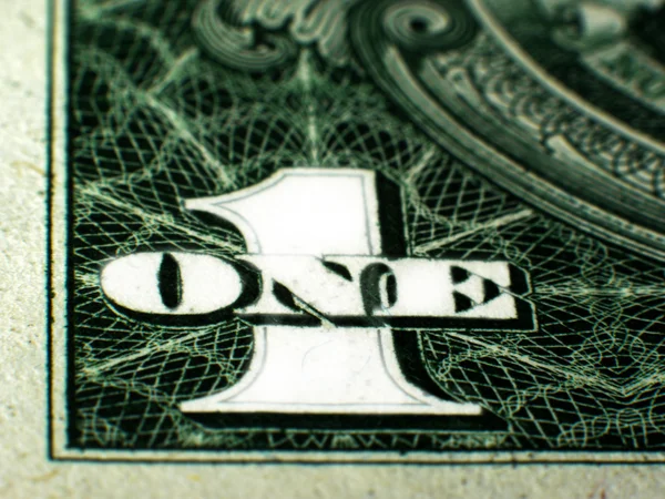 Jeden Dolar z bliska — Zdjęcie stockowe