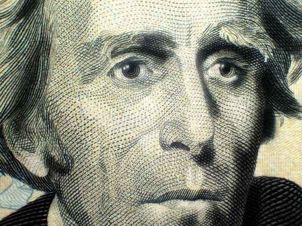 安德鲁 · 杰克逊 20 美元的钞票 — 图库照片