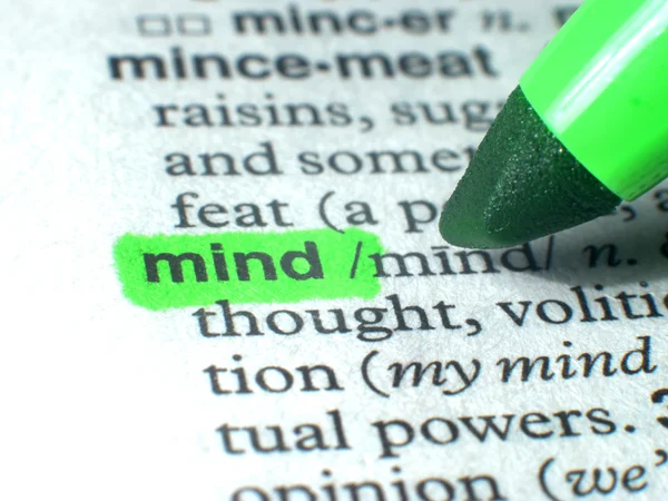 Mind Highlighted In Dictionary In Green — Stock Photo, Image